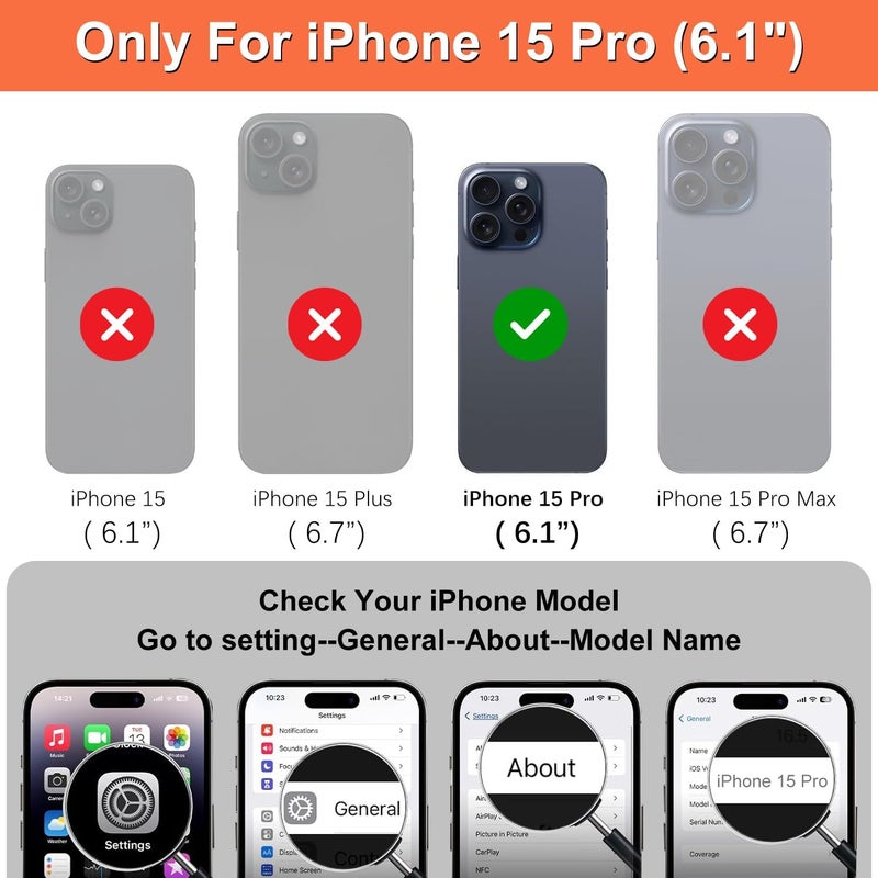 iCoverCase Compatible with iPhone 15 Pro Wallet Phone Case with Card Holder for Women Men, [RFID Blocking] Card Slots PU Leather Protective Wallet Case 6.1 Inch (Beige Leopard) - Image 2